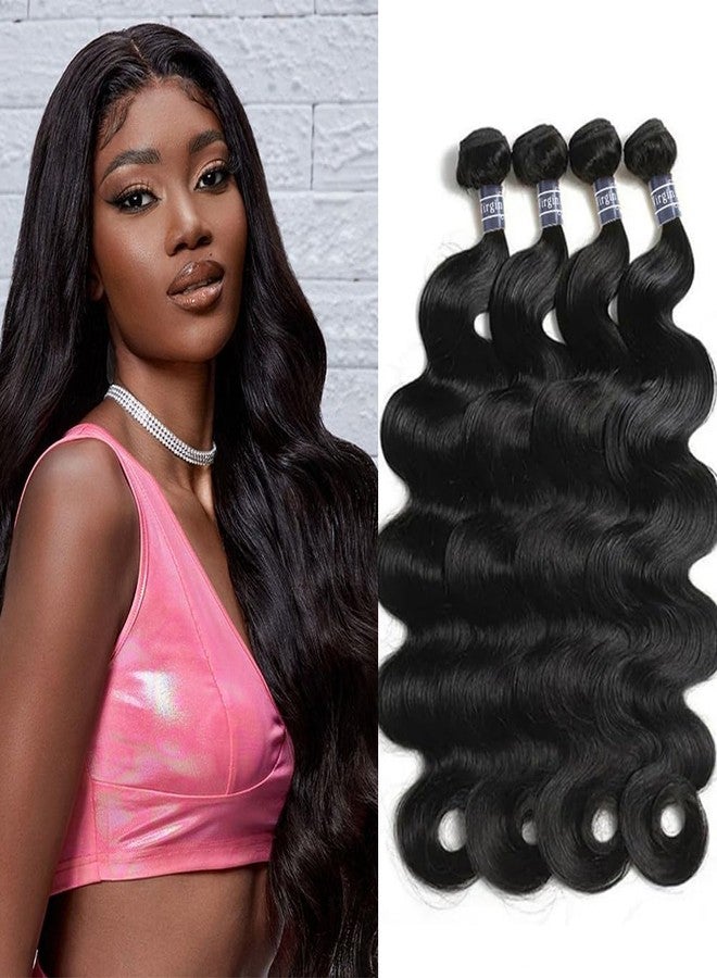 Amella Hair 8A Brazilian Body Wave Human Hair 4 Bundles (12 14 16 18) Brazilian Virgin Remy Hair Weave Bundles Unprocessed Body Wave Virgin Bundles Remy Extensions - Image 1